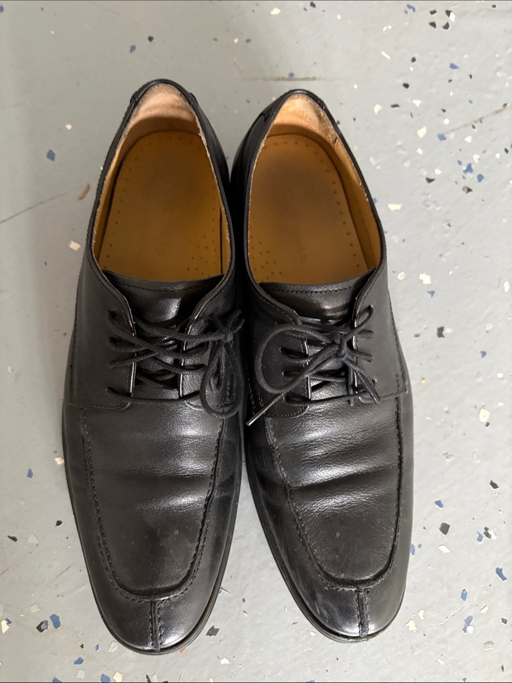 Cole Haan Black Leather Lace-Up Oxfords
